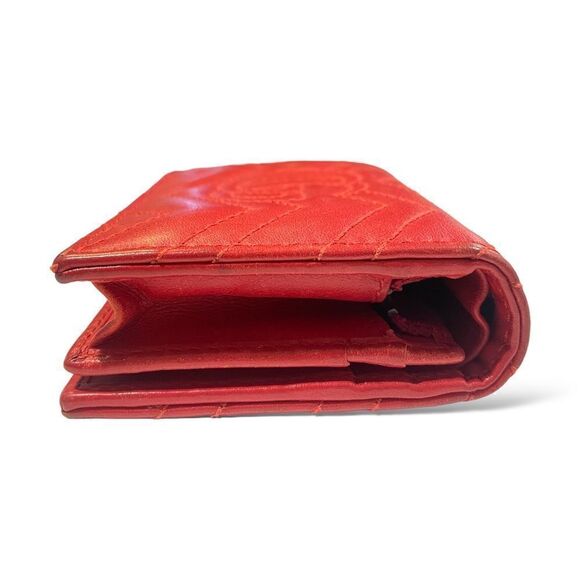 GUCCI GG MARMONT RED MATELASSÉ LEATHER CARD CASE WALLET - Picture 6 of 12